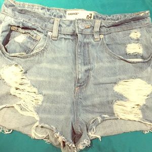 Distressed high waisted shorts